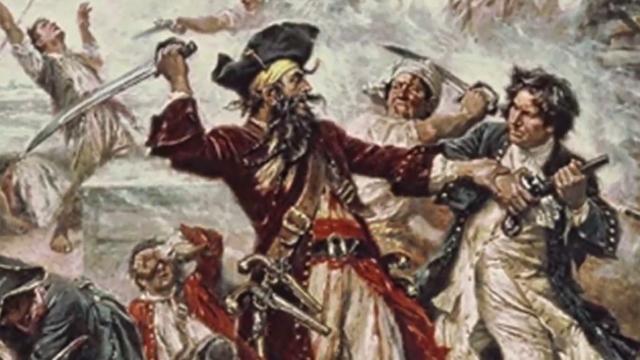 640x360 Was Blackbeard A Caring Pirate - Blackbeard Painting