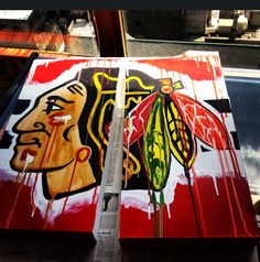 236x238 Chicago Blackhawks City Feathers Canvas Painting 16x20 - Blackhawk Painting