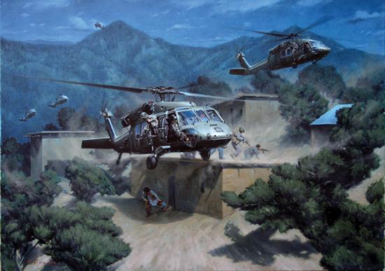 550x387 Painting Of Alum Accepted By Army Aviation Museum The Merciad - Blackhawk Painting