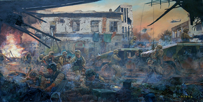 864x434 Task Force Ranger Print Keni Thomas - Blackhawk Painting