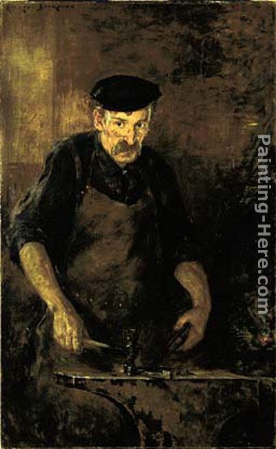 400x650 James Carroll Beckwith The Blacksmith Painting Best Paintings - Blacksmith Painting