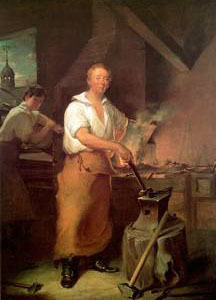 216x300 Medieval Technology And American History - Blacksmith Painting