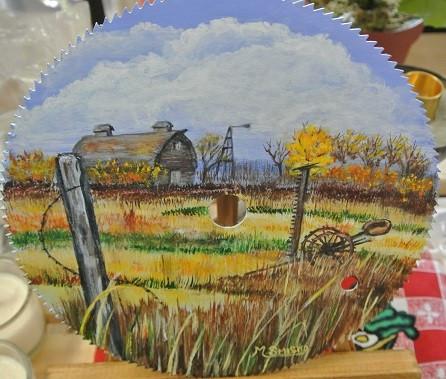 446x379 Hand Painted Saw Blade My Whimsy Store - Blade Painting