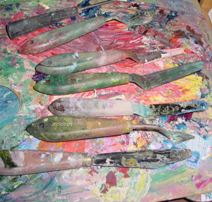 735x698 The Artist Began To Experiment With A Combination Of Palette Knife - Blade Painting