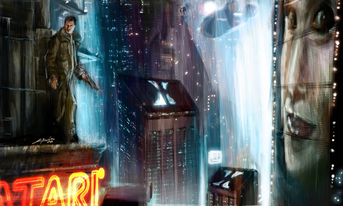 1153x692 Blade Runner Blues By Lsgg - Blade Runner Painting