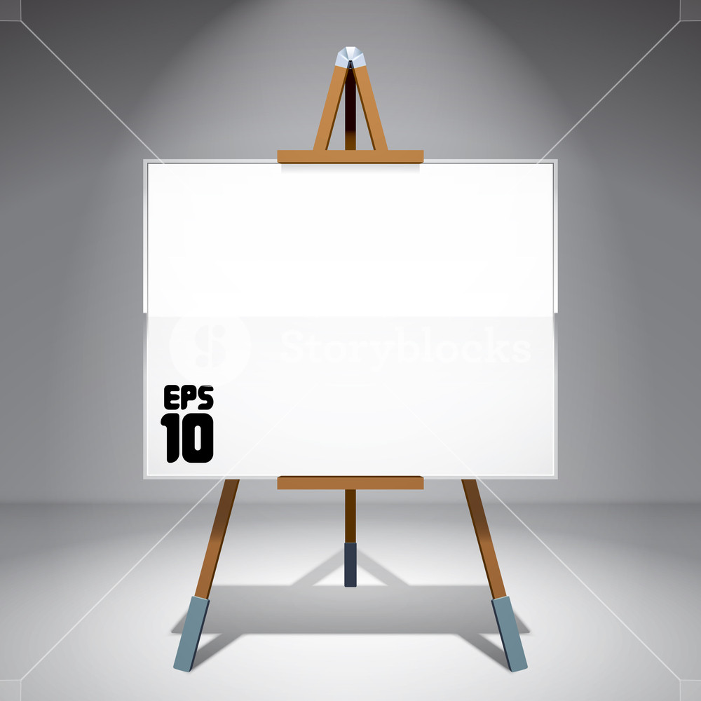 1000x1000 Vector Blank Canvas On Painting Easel Royalty Free Stock Image - Blank Painting