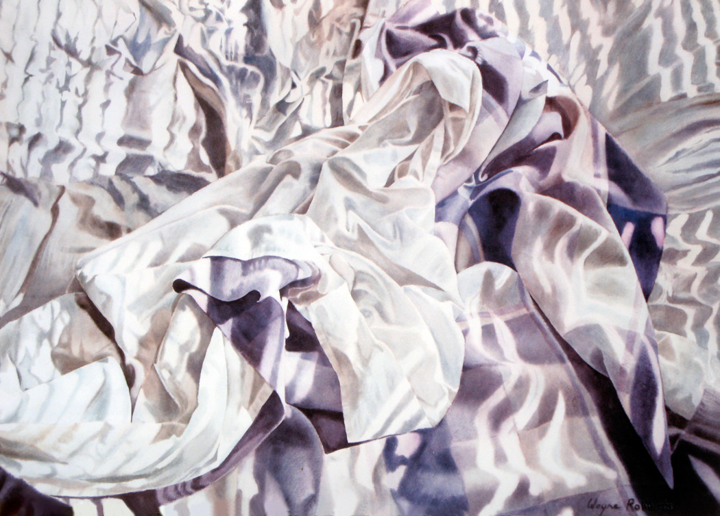 1050x753 Morning, Large Format Watercolor Painting Of Blanketsheets - Blanket Painting