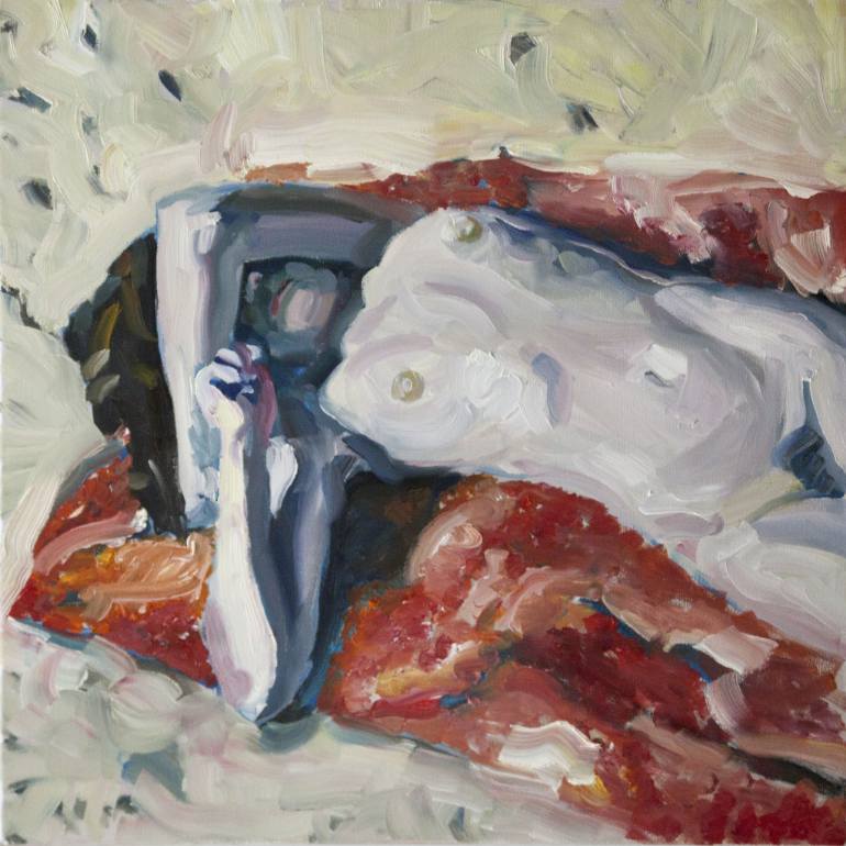 770x770 Saatchi Art Red Blanket Painting By Marcin Wilk - Blanket Painting