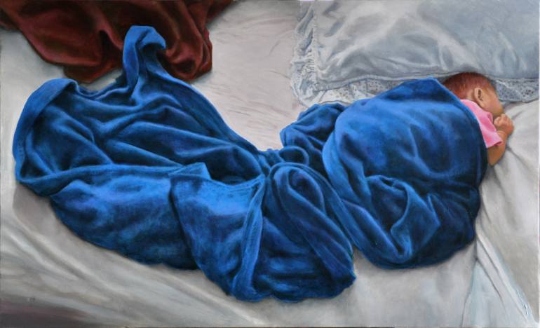 770x468 Saatchi Art The Blue Blanket Painting By Paul Hirsh - Blanket Painting