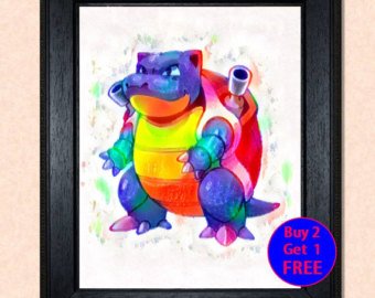 340x270 Blastoise Wall Art Etsy - Blastoise Painting