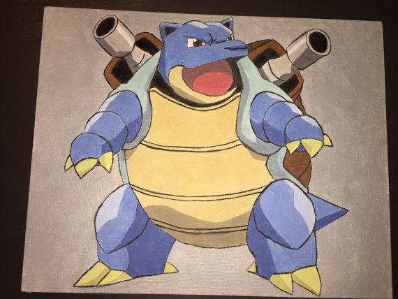 570x428 Items Similar To Blastoise Painting On Etsy - Blastoise Painting