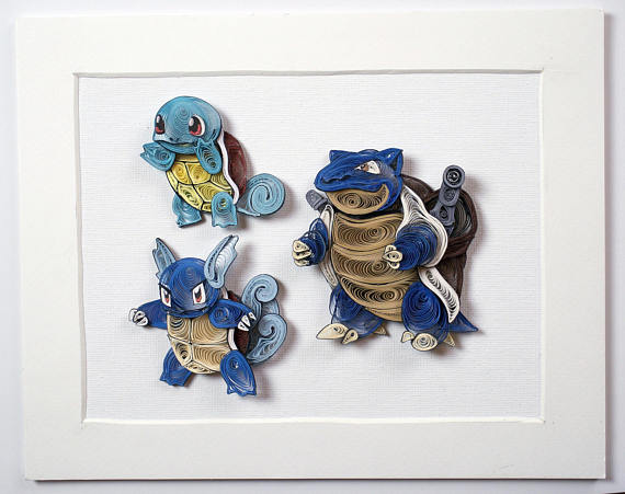 570x451 Pokemon Paper Quilling Art - Blastoise Painting