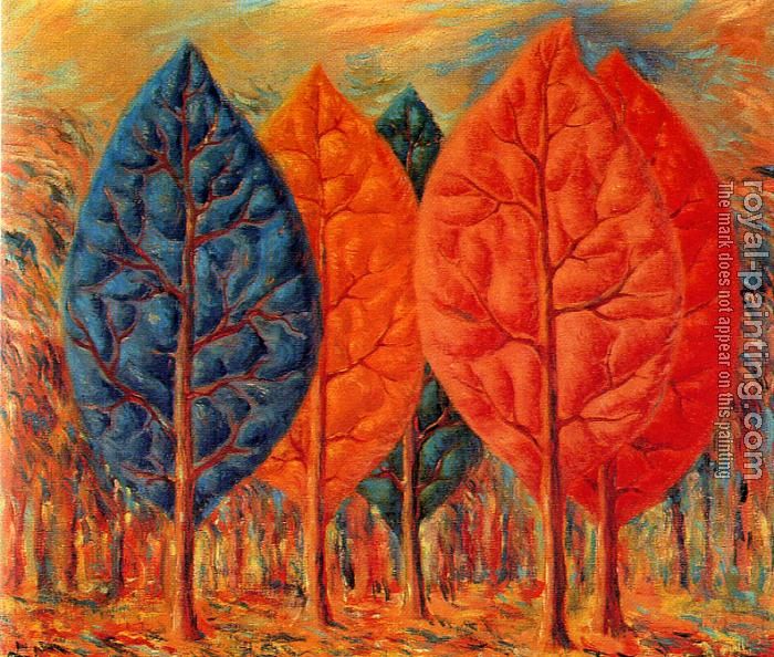 700x594 Magritte, The Blaze, 1943 Belgium Magritte - Blaze Painting
