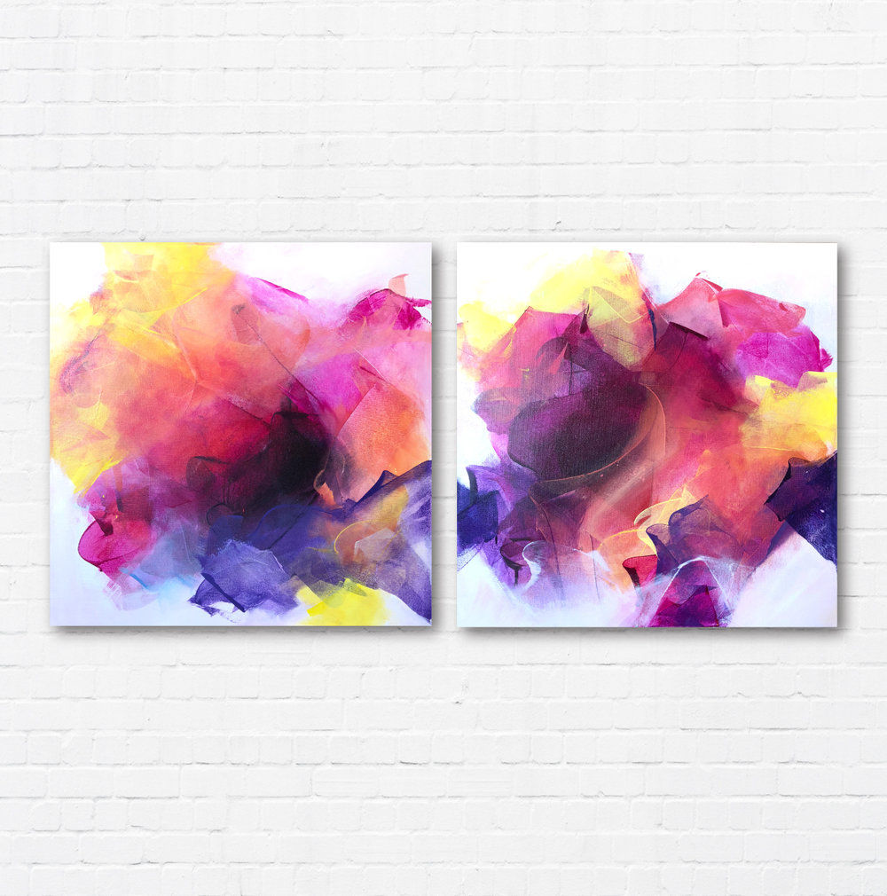 1000x1010 Blaze Of Courage Set Abstract Paintings For Sale - Blaze Painting