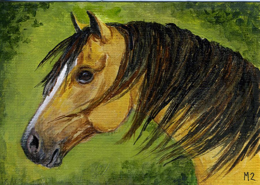 900x640 Buckskin Blaze Painting By Mary Mapes - Blaze Painting