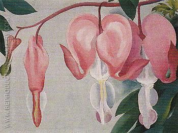 350x262 Hand Painted Reproduction Of Bleeding Heart 1938 1. This - Bleeding Heart Flower Painting