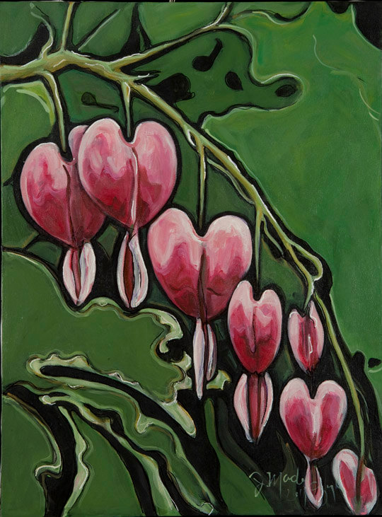 540x731 Bleeding Heart 2 Floral Paintings Floral Prints Modern - Bleeding Heart Painting