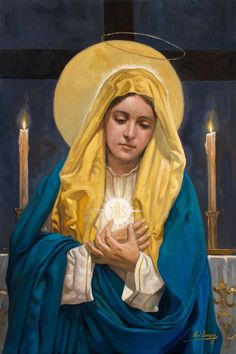 236x354 La De La Virgen A Los Cielos Mother Mary - Blessed Mother Painting