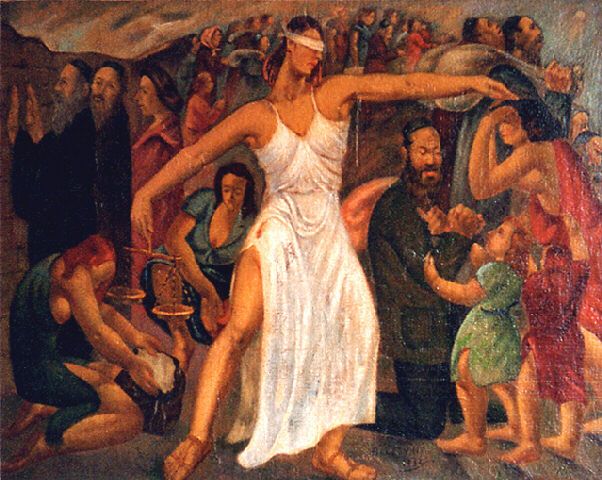 602x480 Images Of Justice (The Goddess) - Blind Justice Painting