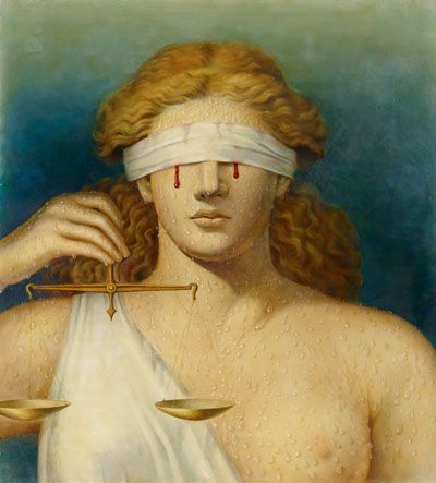 400x443 The Art Blind Justice. Painted For Playboy Magazine - Blind Justice Painting