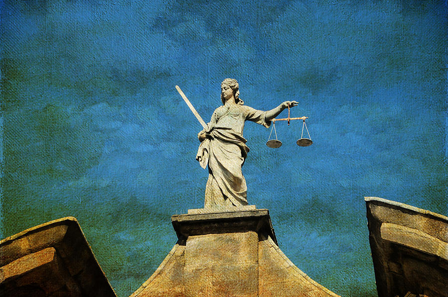 900x597 Lady Justice. Streets Of Dublin. Painting Collection Photograph By - Blind Lady Justice Painting