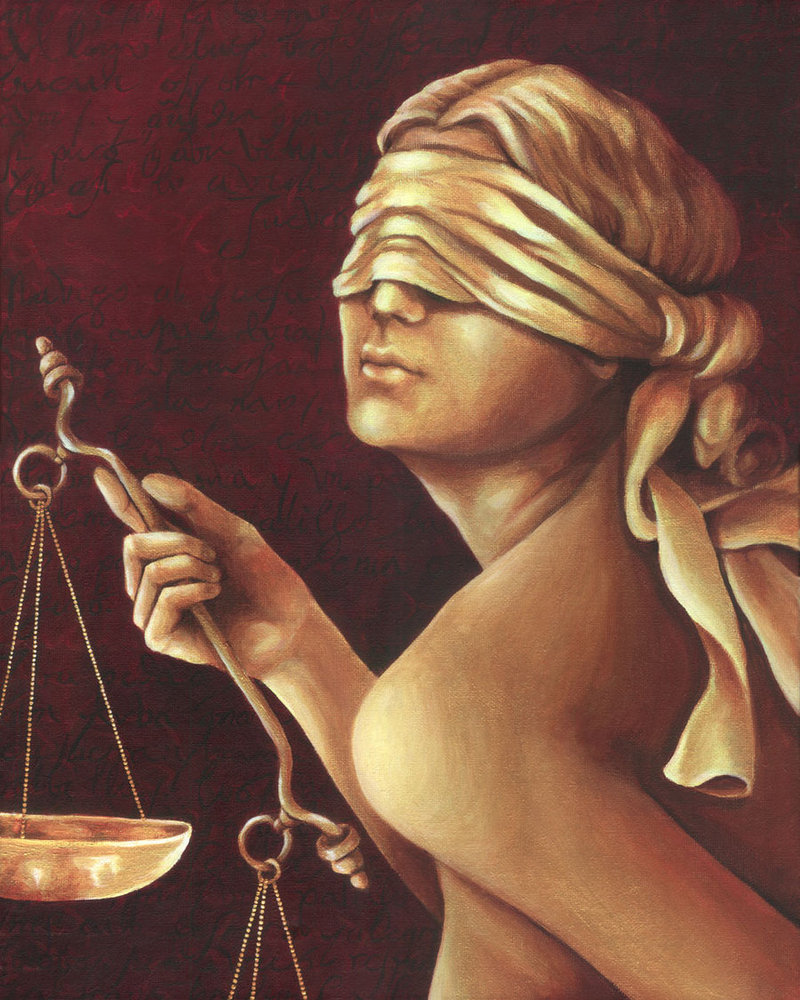 800x1000 Blind Justice By Dani Lachuk - Blind Lady Justice Painting