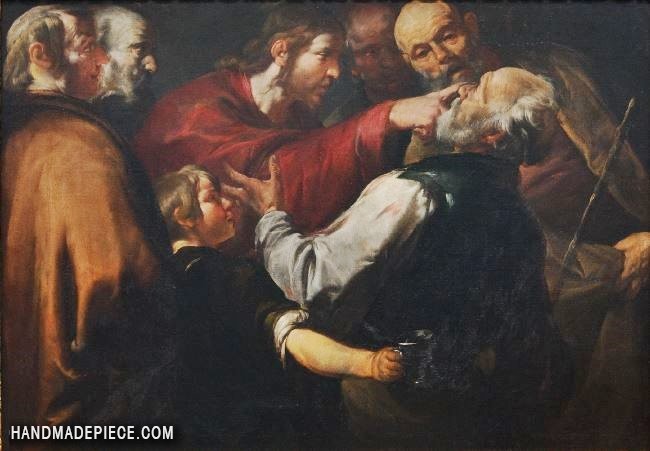 650x451 Gioacchino Assereto Christ Healing The Blind Man Reproduction - Blind Man Painting