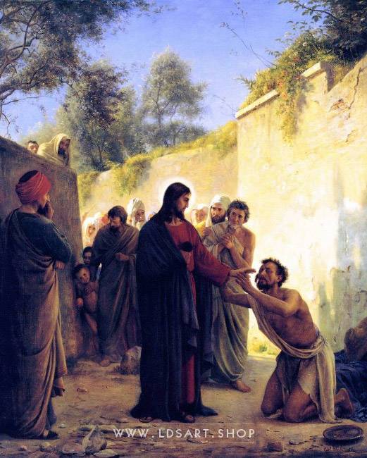 521x650 Healing Of The Blind Man Painting By Carl Bloch Lds Art Shop - Blind Man Painting