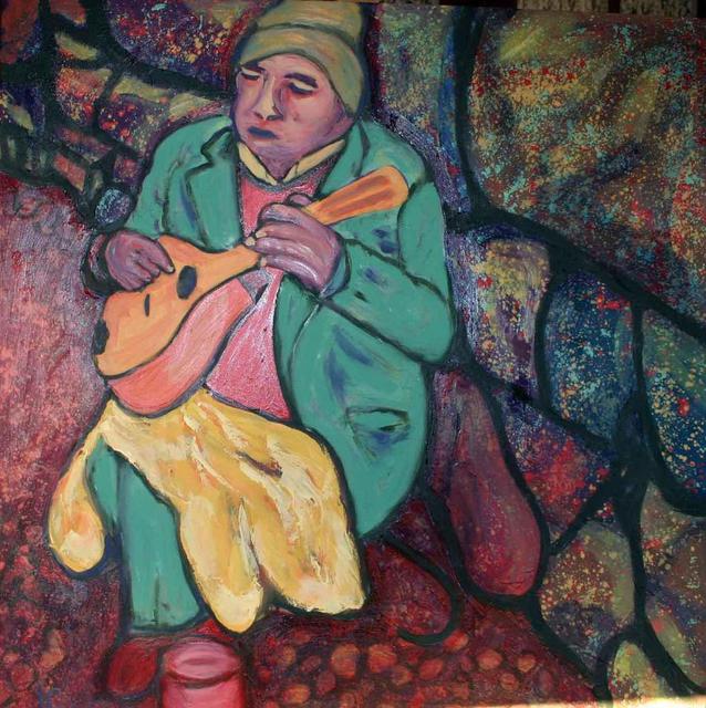 638x640 Joan Carlini Artwork Blind Man Original Painting Oil Life Art - Blind Man Painting