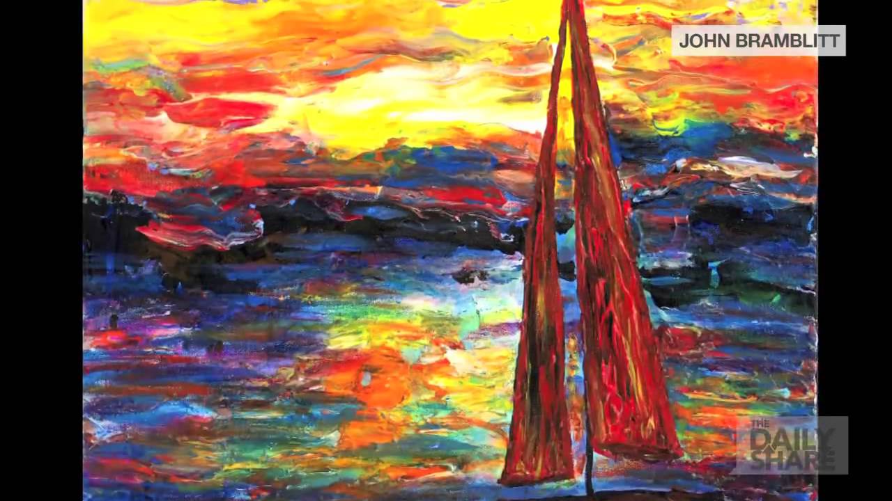 1280x720 Nothing Is Impossible ! A Blind Man Creates Vibrant Paintings Just - Blind Man Painting