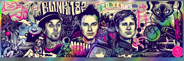 600x200 Inside The Rock Poster Frame Blog Munk One Blink 182 Anniversary - Blink 182 Painting