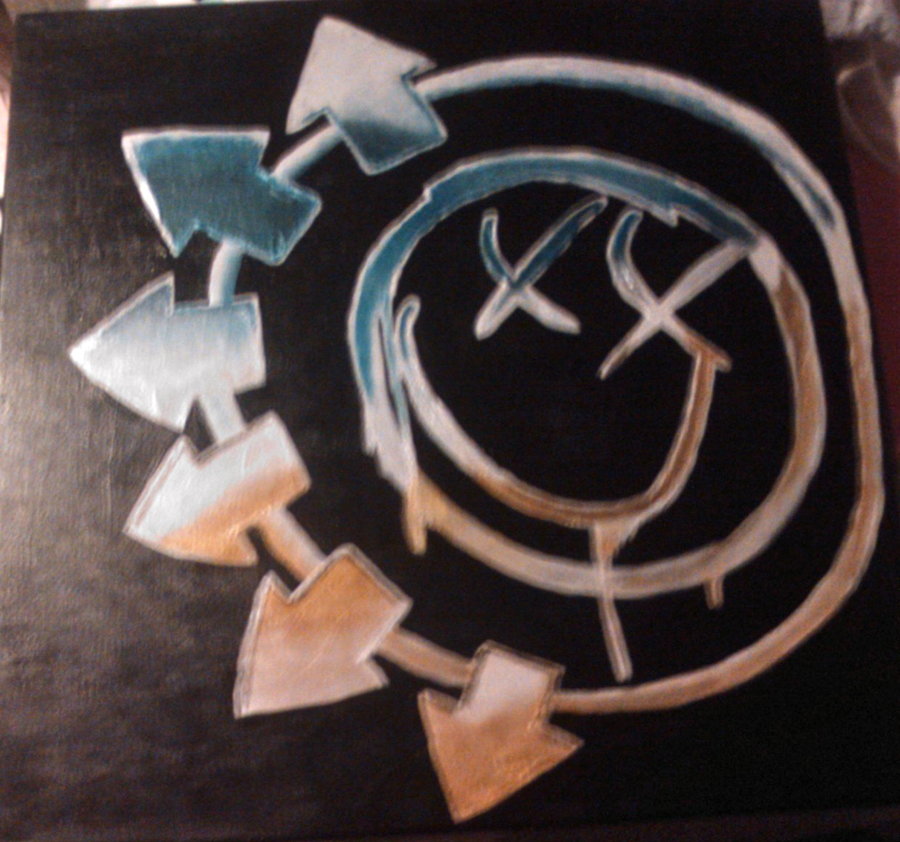 900x842 Blink 182 Chrome Logo Painting By Socuteiclenails - Blink 182 Painting