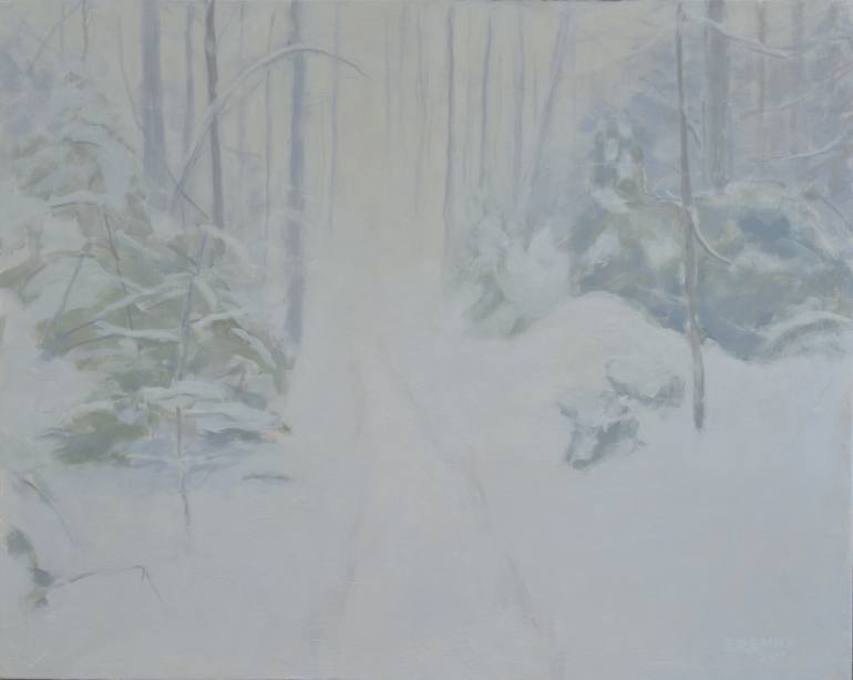 770x614 Saatchi Art Walking In A Blizzard Painting By Stephen Remick - Blizzard Painting