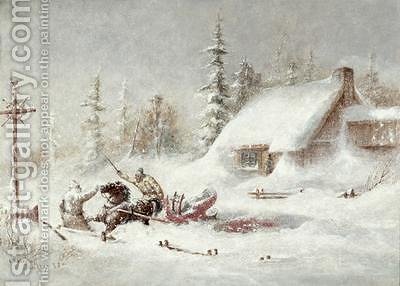 400x286 The Blizzard Cornelius Krieghoff Reproduction 1st Art Gallery - Blizzard Painting