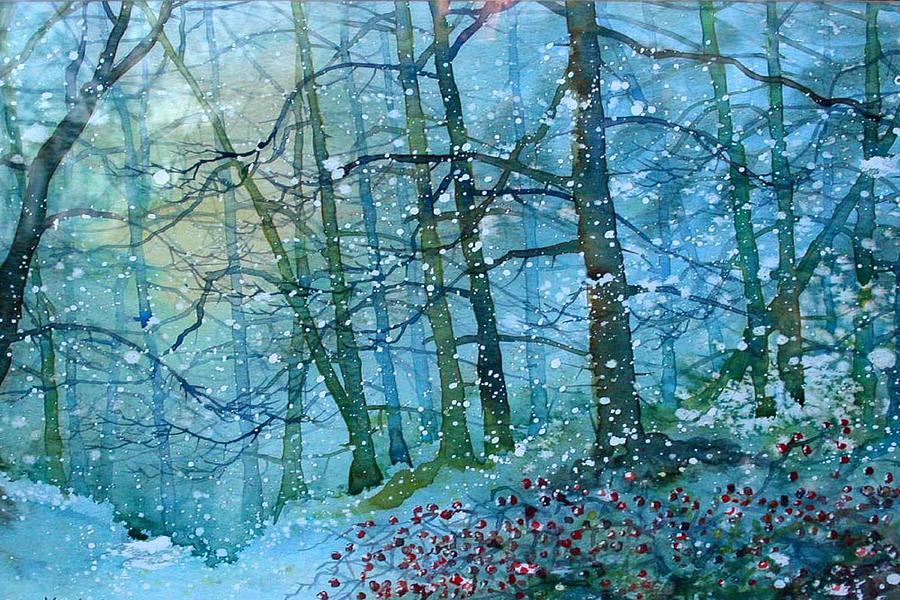 900x600 Blizzard In Broxa Forest Painting By Glenn Marshall - Blizzard Painting