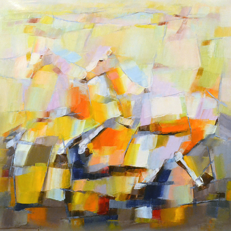 800x800 Art 21 Gallery Paris Montmartre Painting Horses By Xu Yi - Blm Painting