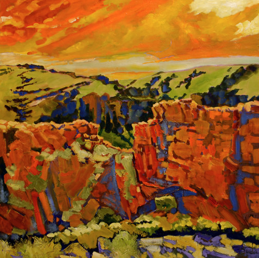 504x502 Bruneau River Arch Oil Painting By 2014 Blm Artist - Blm Painting