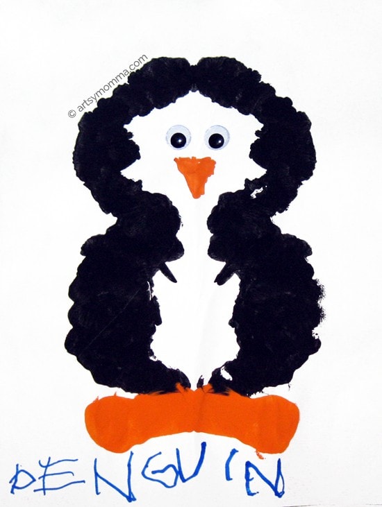 550x731 Penguin Ink Blot Symmetry Craft - Blob Painting
