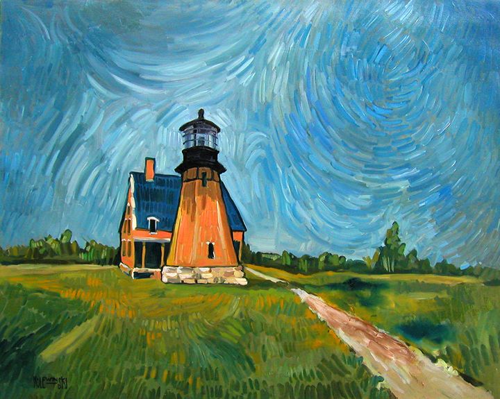 720x575 Block Island Lighthouse [Sold] - Block Island Painting