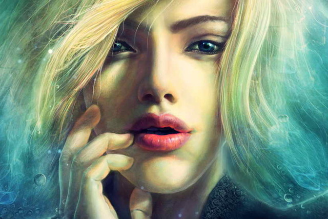 640x427 Modern Decor Art Wall Blonde Girl Painting Wide Oil Painting Hd - Blonde Girl Painting