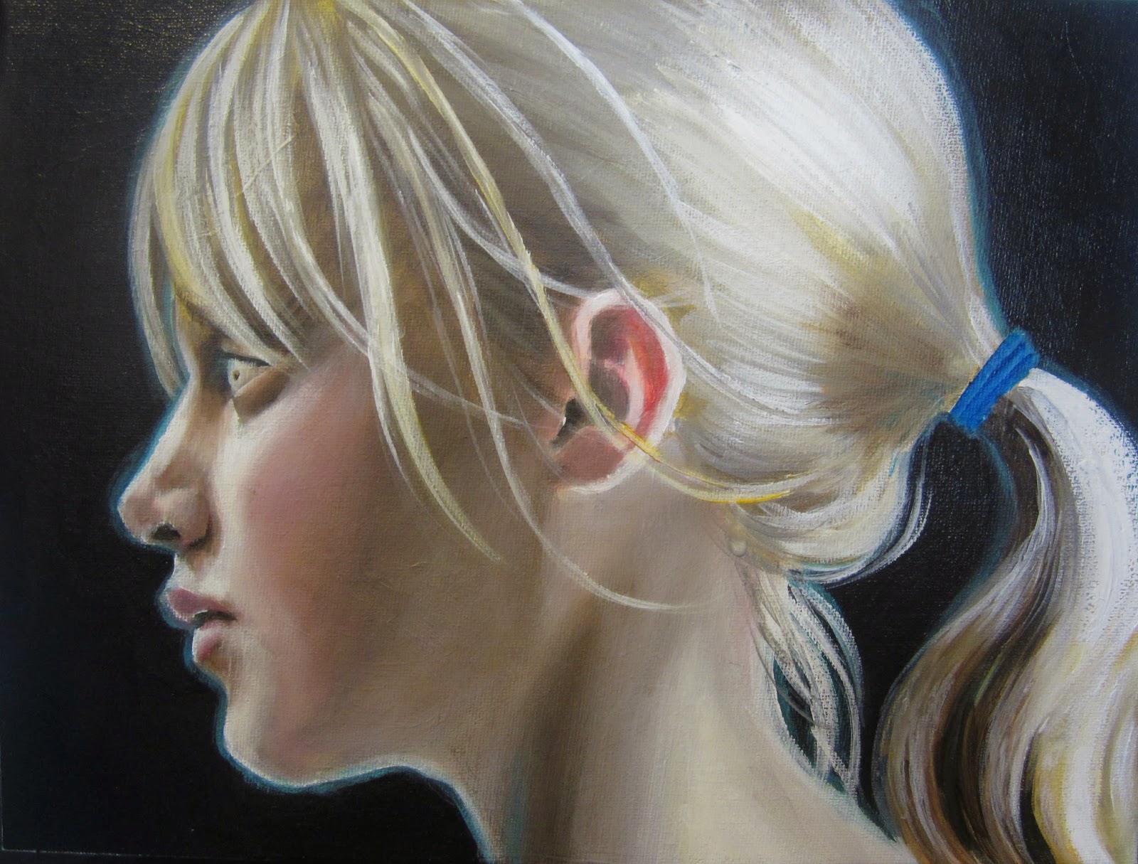 1600x1215 One Painting A Day Sketch Of A Blonde Girl - Blonde Girl Painting
