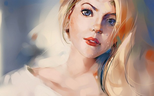 610x381 Blonde Girl Painting - Blonde Girl Painting