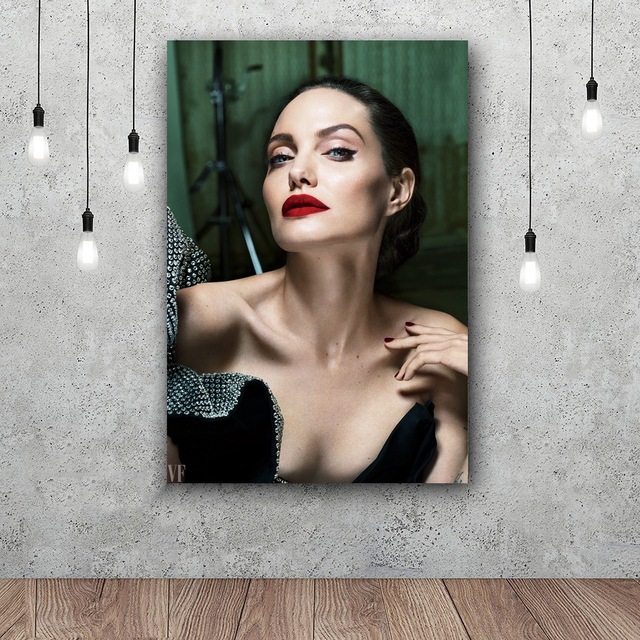 640x640 Angelina Jolie Blonde Girl Pop 12x18 24x36 Inch Silk Art Poster - Blonde Girl Painting