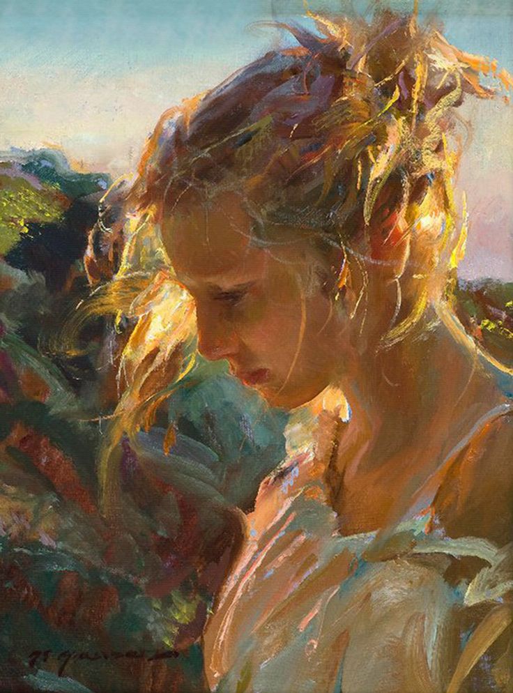 736x994 Daniel F. Gerhartz, 1965 ~ Figurative Painter Blonde - Blonde Woman Painting