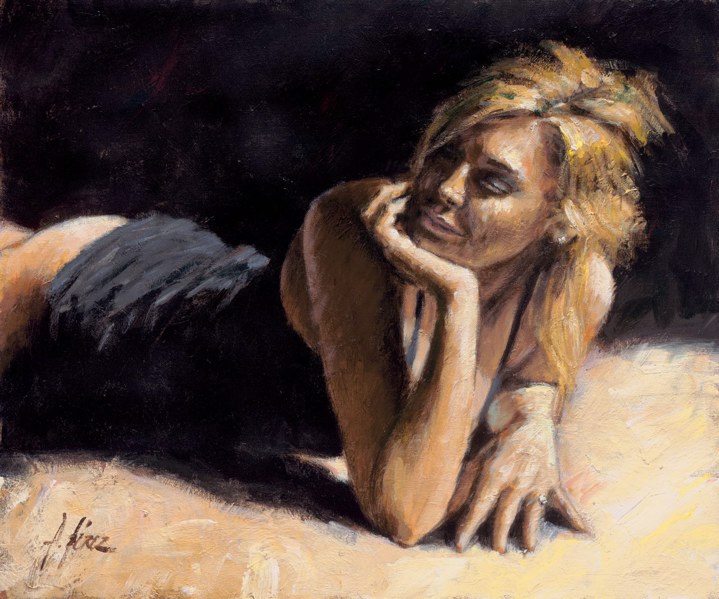 719x599 Fabian Perez Second Blonde Painting Anysize 50% Off - Blonde Woman Painting