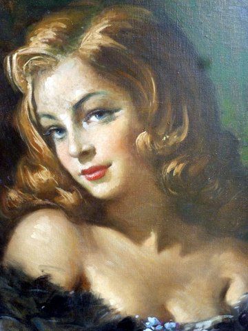 360x480 Oil Portrait Painting On Canvas Of Beautiful Blonde Seductive - Blonde Woman Painting