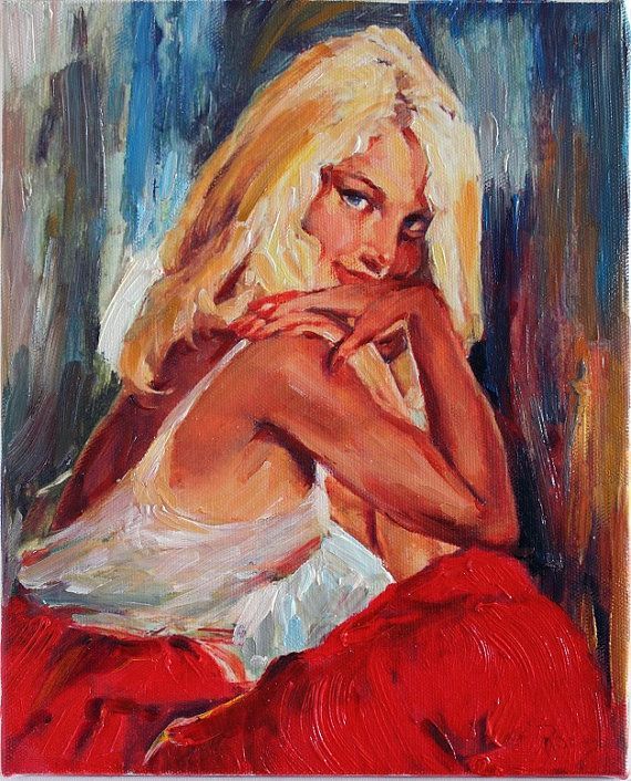 570x706 Pin By Lily Birindzic On Lily - Blonde Woman Painting