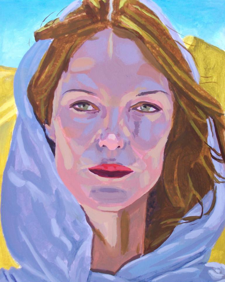 770x963 Saatchi Art Beautiful Blonde Woman Under A Hard Sun - Blonde Woman Painting