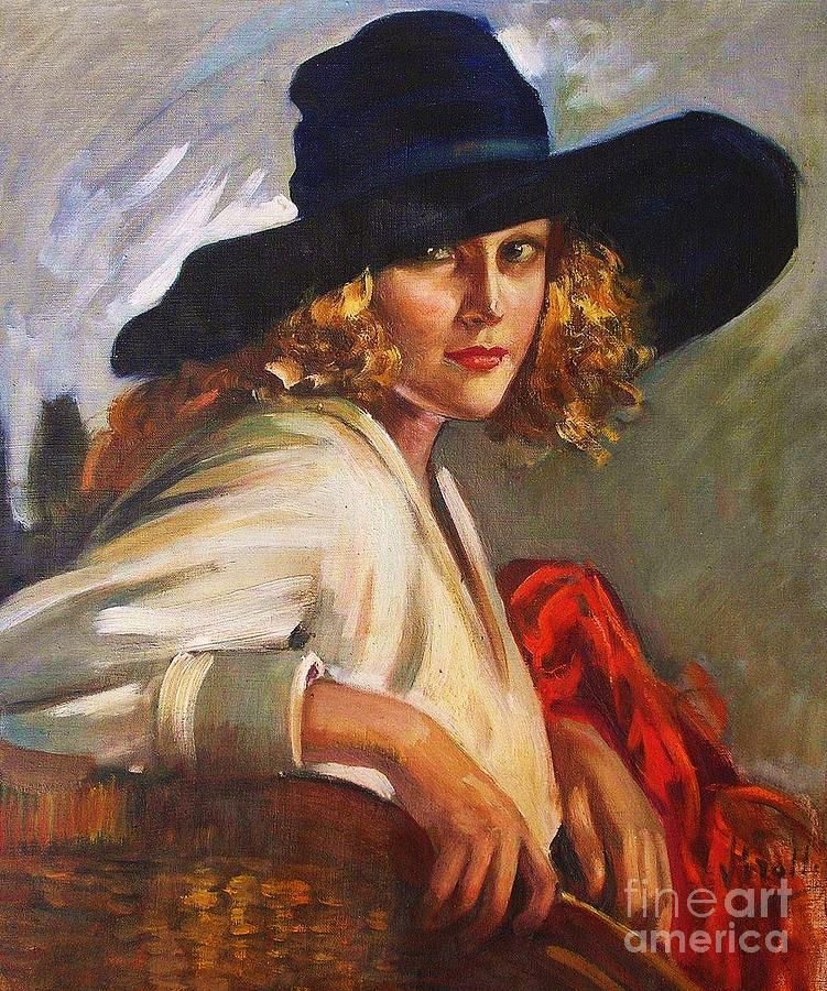 751x900 Blonde Lady - Blonde Woman Painting