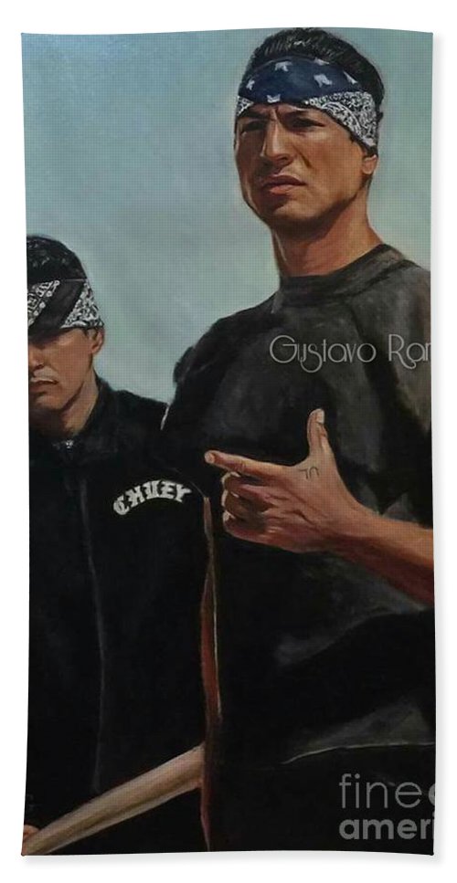 500x967 Oil Painting Blood In Blood Out Beach Sheet For Sale By Gustavo - Blood In Blood Out Painting